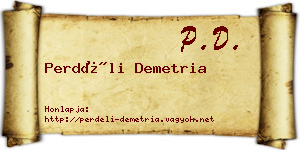Perdéli Demetria névjegykártya